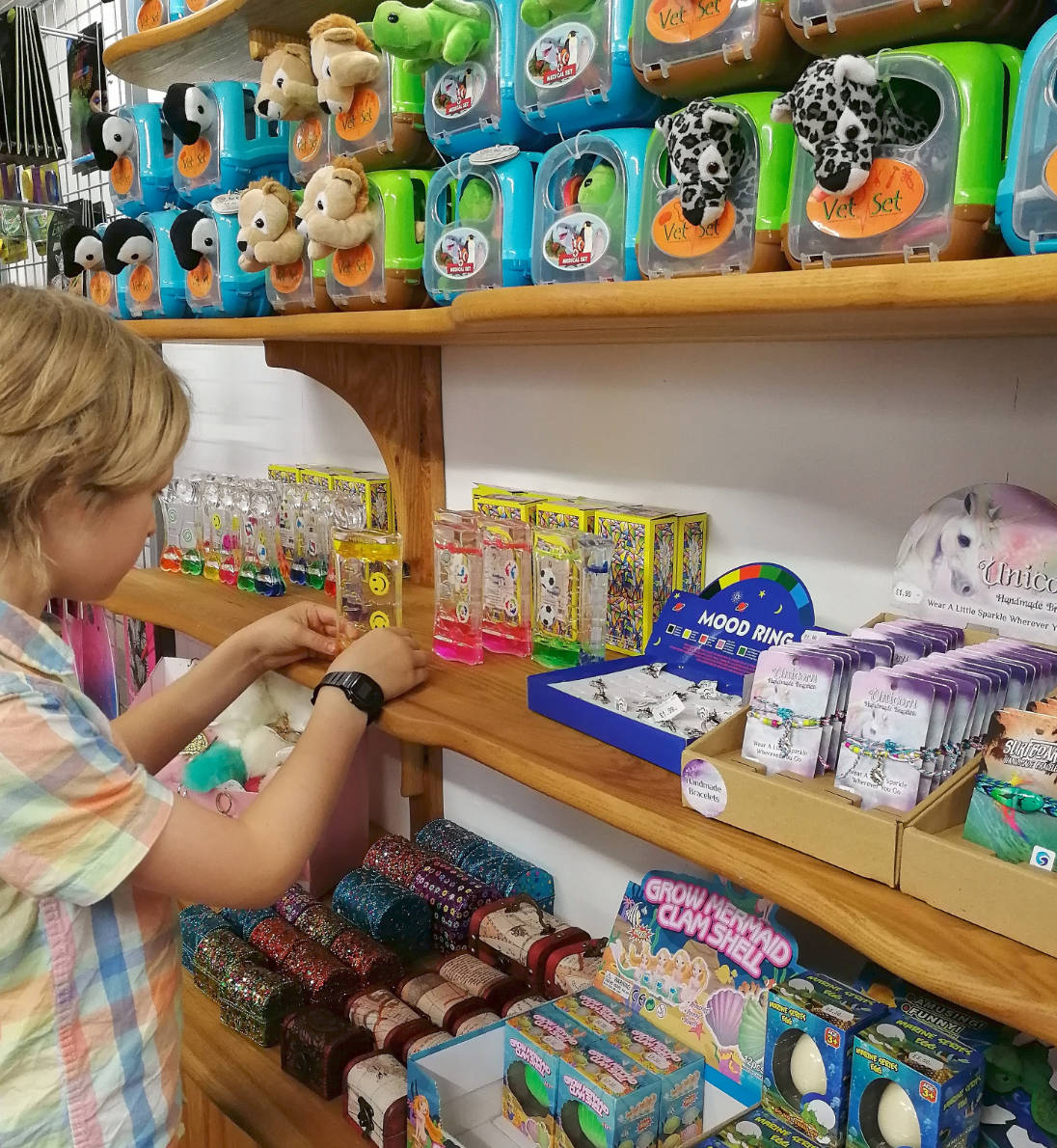 boy in gift shop